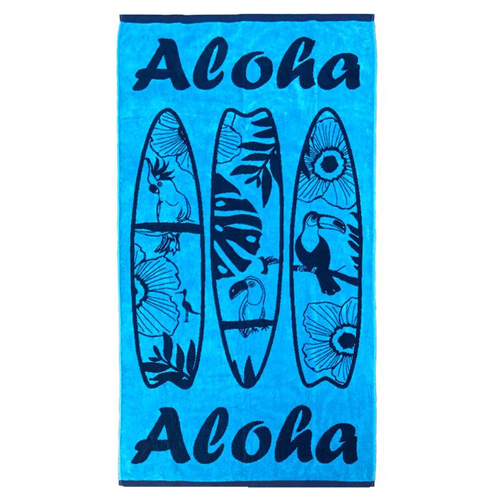 le comptoir de la plage Serviette de plage éponge Velours Jacquard Zalia