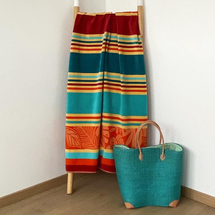 Le Comptoir De La Plage Serviette De Plage éponge Velours Jacquard Zebrina - Taille L