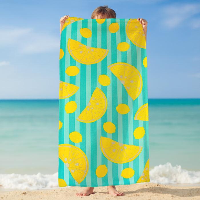Le Comptoir De La Plage Serviette De Plage Microfibre Bleu 75x150 220g/m² - Pop-Citron