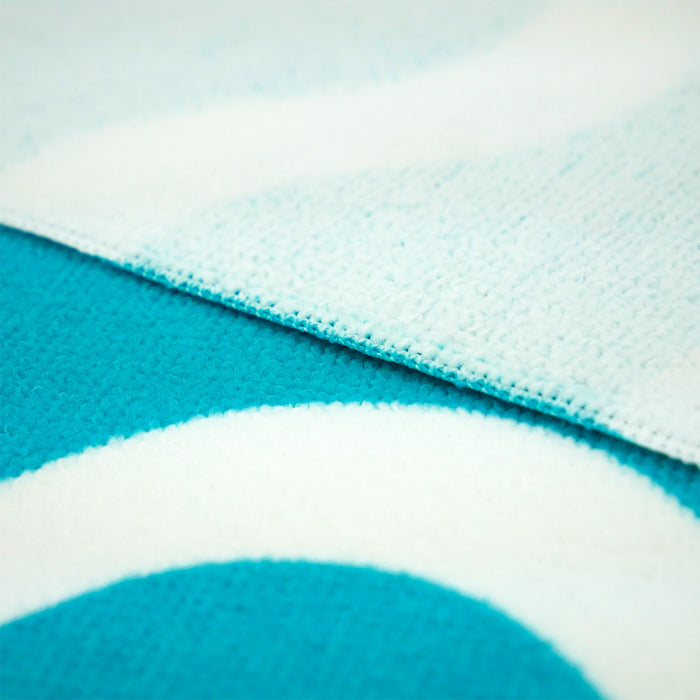 Le Comptoir De La Plage Serviette De Plage Microfibre Bleu 75x150 220g/m² - Vague-Pop