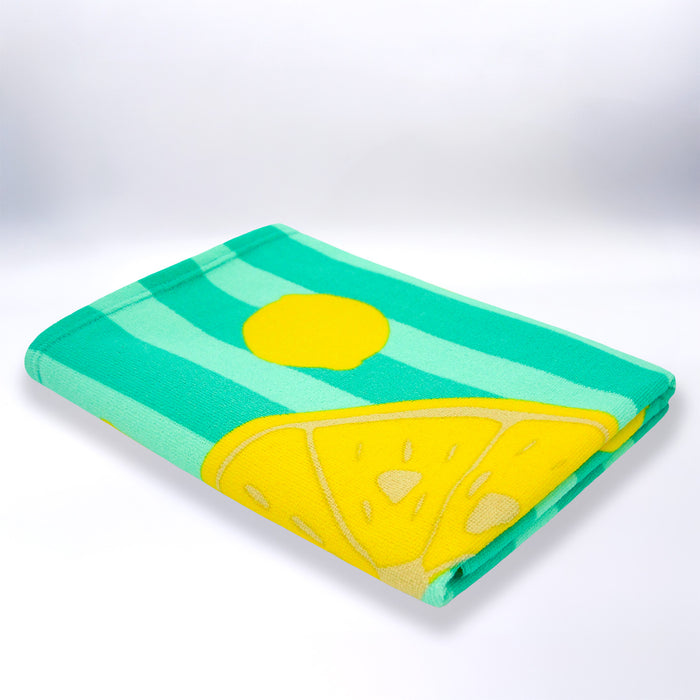 Le Comptoir De La Plage Serviette De Plage Microfibre Bleu 75x150 220g/m² - Pop-Citron