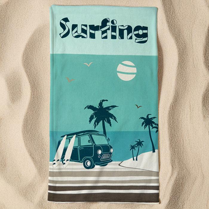 Le Comptoir De La Plage Serviette De Plage Microfibre Bleu 90x170 220g/m² - Surfango