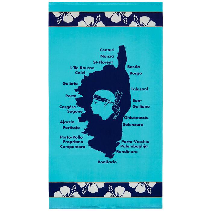 le comptoir de la plage Serviette de plage microfibre Bleu 90x170 250g/m² - Olzo