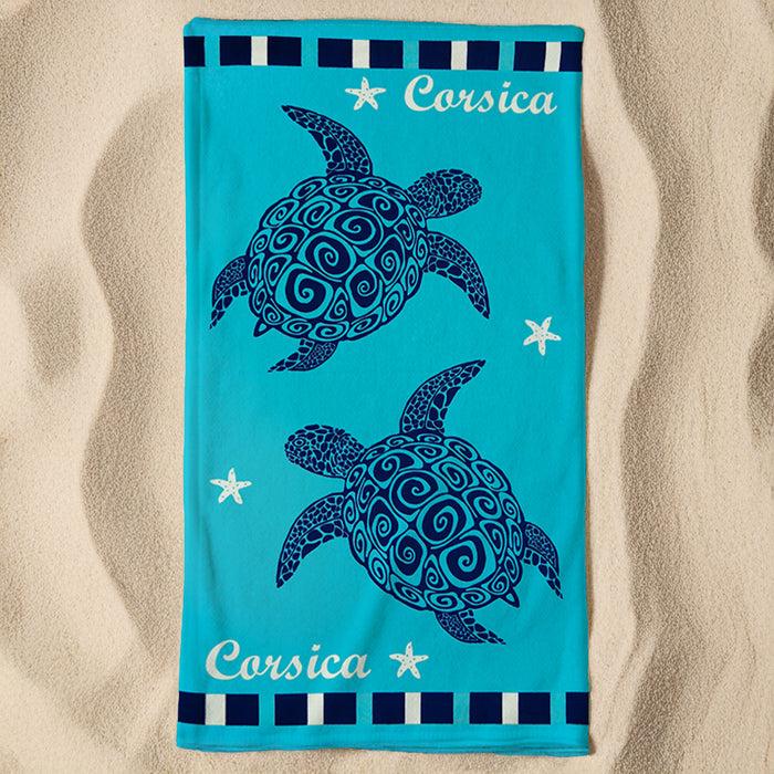Le Comptoir De La Plage Serviette De Plage Microfibre Bleu 90x170 250g/m² - Piana