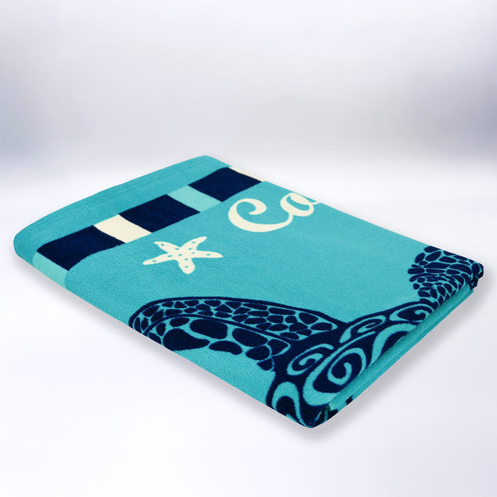 Le Comptoir De La Plage Serviette De Plage Microfibre Bleu 90x170 250g/m² - Piana