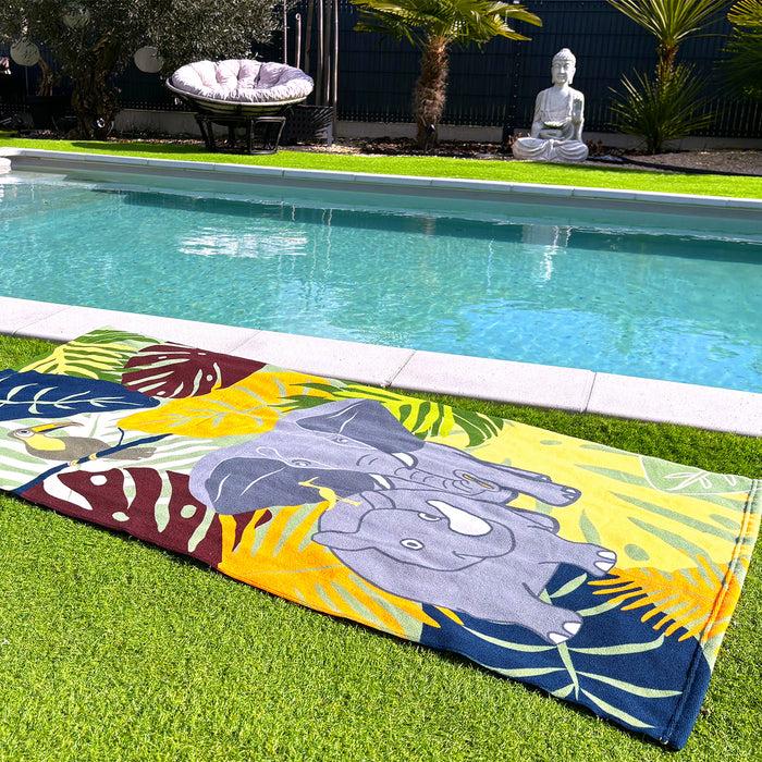 Le Comptoir De La Plage Serviette De Plage Microfibre Elephant 70x140cm