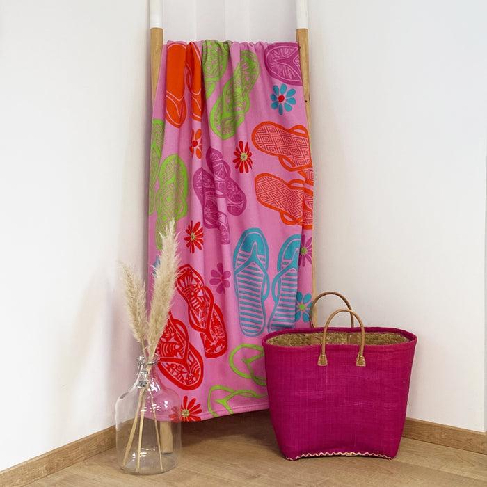 Le Comptoir De La Plage Serviette De Plage Microfibre Flip-Flop 90x170cm