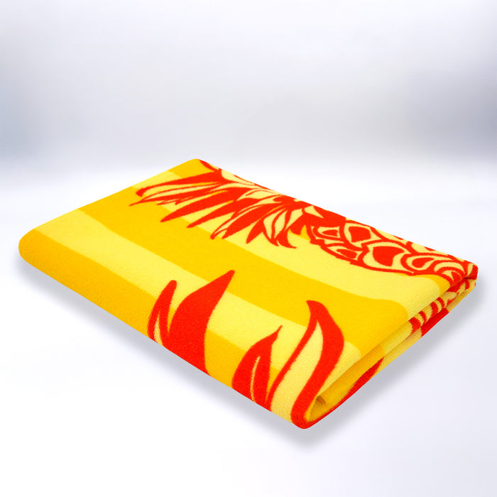 Le Comptoir De La Plage Serviette De Plage Microfibre Jaune 75x150 220g/m² - Pop-Ananas