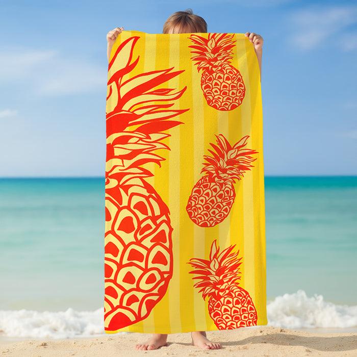 Le Comptoir De La Plage Serviette De Plage Microfibre Jaune 75x150 220g/m² - Pop-Ananas