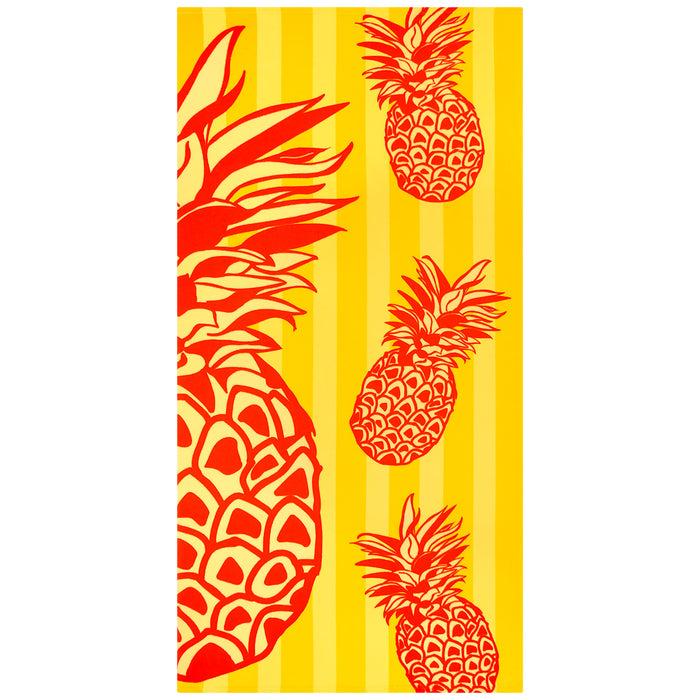 le comptoir de la plage Serviette de plage microfibre Jaune 75x150 220g/m² - Pop-Ananas