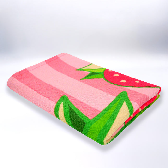 Le Comptoir De La Plage Serviette De Plage Microfibre Rose 75x150 220g/m² - Pop-Fraise
