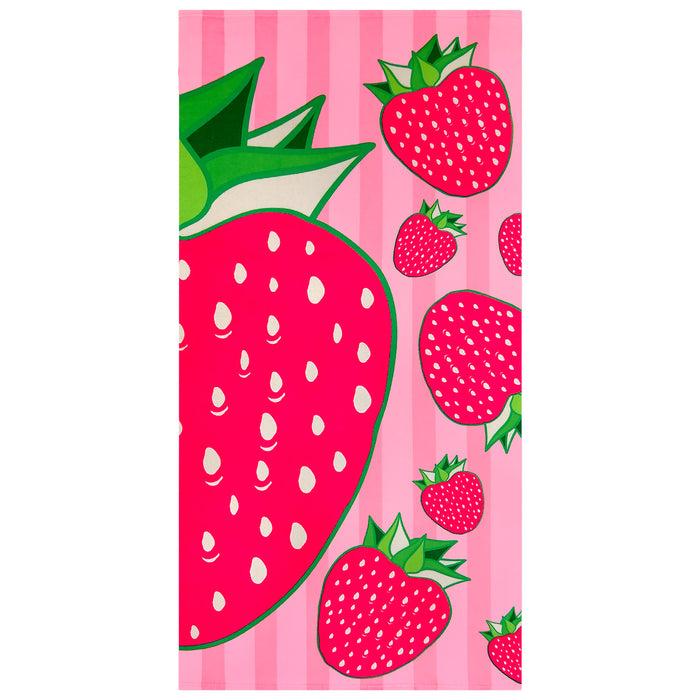 le comptoir de la plage Serviette de plage microfibre Rose 75x150 220g/m² - Pop-Fraise