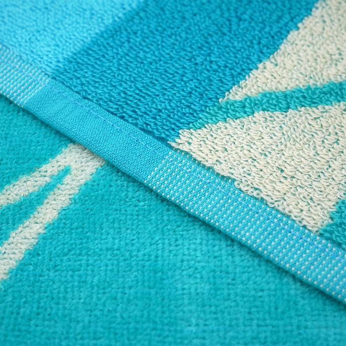 Le Comptoir De La Plage Serviette De Plage XL éponge Velours Jacquard Bleu 140x180 400g/m² - Freestyle