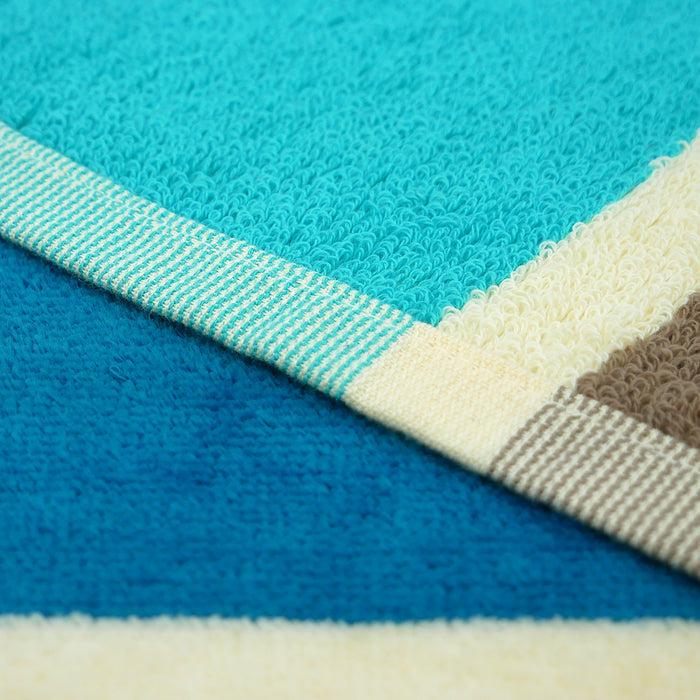 Le Comptoir De La Plage Serviette De Plage XL éponge Velours Jacquard Bleu 140x180 400g/m² - Cabrera