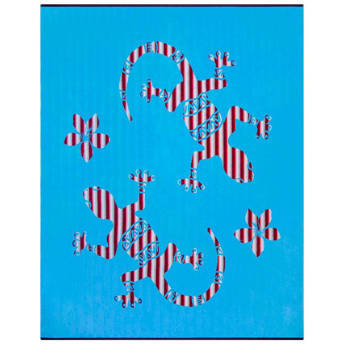 le comptoir de la plage Serviette de plage XL éponge velours Jacquard Bleu 140x180 400g/m² - Carvao