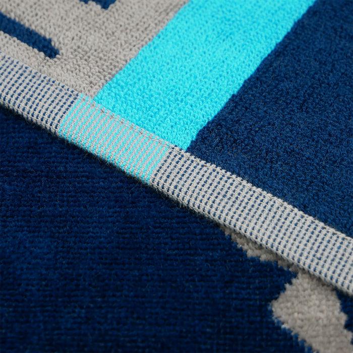 Le Comptoir De La Plage Serviette De Plage XL éponge Velours Jacquard Bleu 140x180 400g/m² - Cap Corse