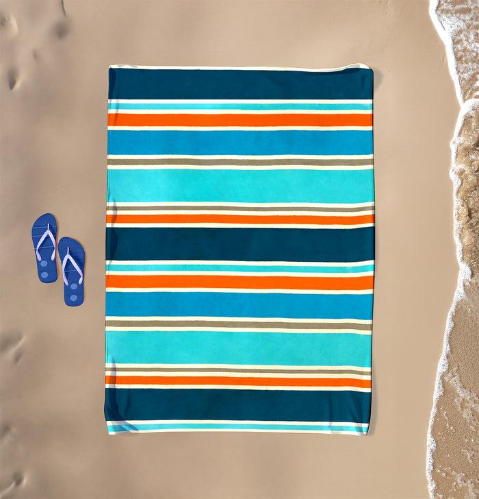 Le Comptoir De La Plage Serviette De Plage XL éponge Velours Jacquard Bleu 140x180 400g/m² - Cabrera