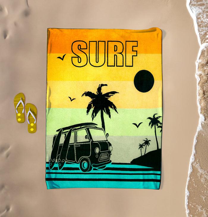 Le Comptoir De La Plage Serviette De Plage XL éponge Velours Jacquard Multicolore 140x180 400g/m² - Yari