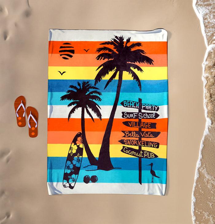 Le Comptoir De La Plage Serviette De Plage XL éponge Velours Jacquard Multicolore 140x180 400g/m² - Coconut Beach