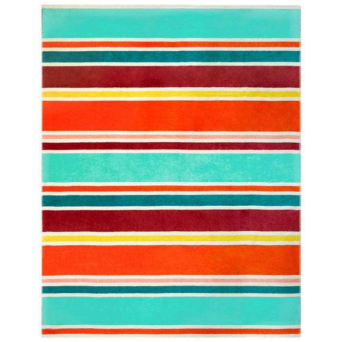 le comptoir de la plage Serviette de plage XL éponge velours Jacquard Multicolore 140x180 400g/m² - Malaga