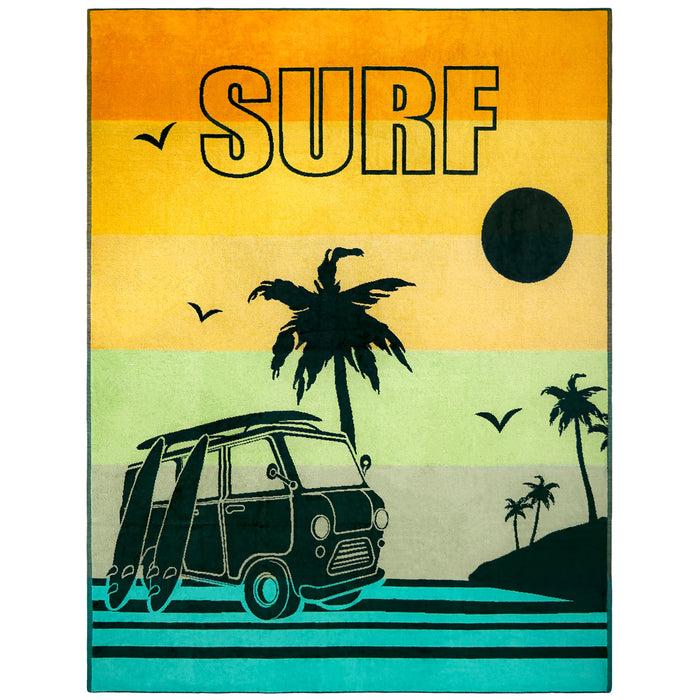 le comptoir de la plage Serviette de plage XL éponge velours Jacquard Multicolore 140x180 400g/m² - Yari