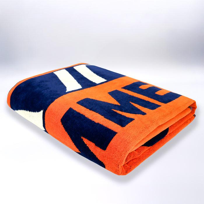 Le Comptoir De La Plage Serviette De Plage XL éponge Velours Jacquard Orange 140x180 400g/m² - Zamani