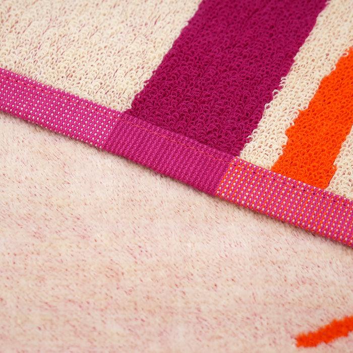 Le Comptoir De La Plage Serviette De Plage XL éponge Velours Jacquard Rose 140x180 400g/m² - Carlina