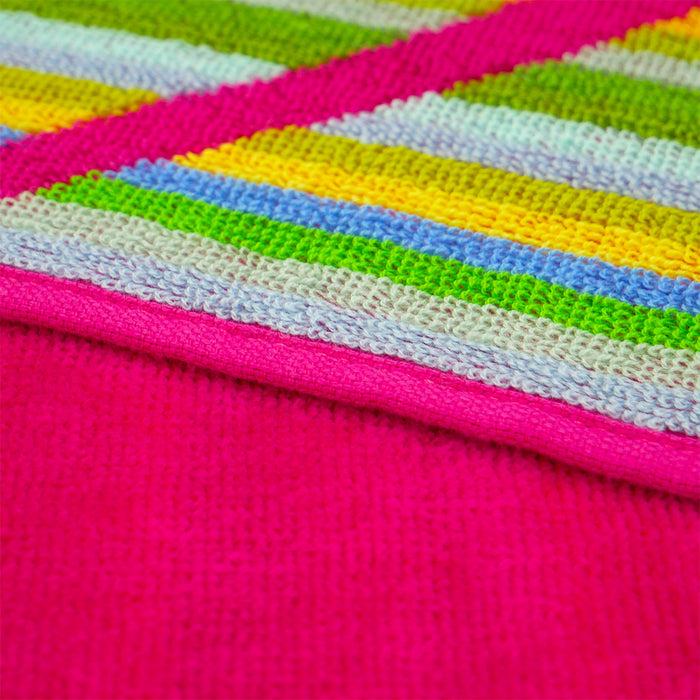 Le Comptoir De La Plage Serviette De Plage XL éponge Velours Jacquard Rose 140x180 400g/m² - Cadix