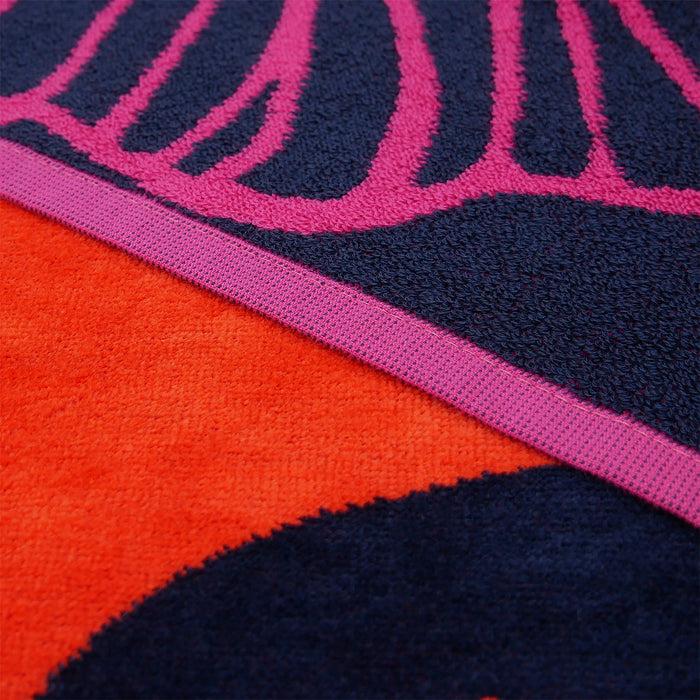 Le Comptoir De La Plage Serviette De Plage XL éponge Velours Jacquard Rose 140x180 400g/m² - Tropical Forest