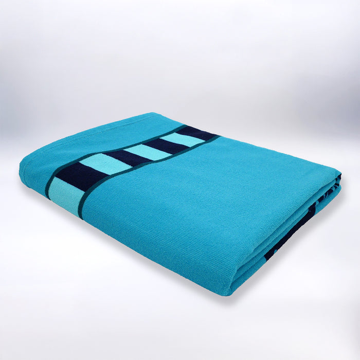 Le Comptoir De La Plage Serviette De Plage XL Microfibre Bleu 140x170 220g/m² - Galapagos