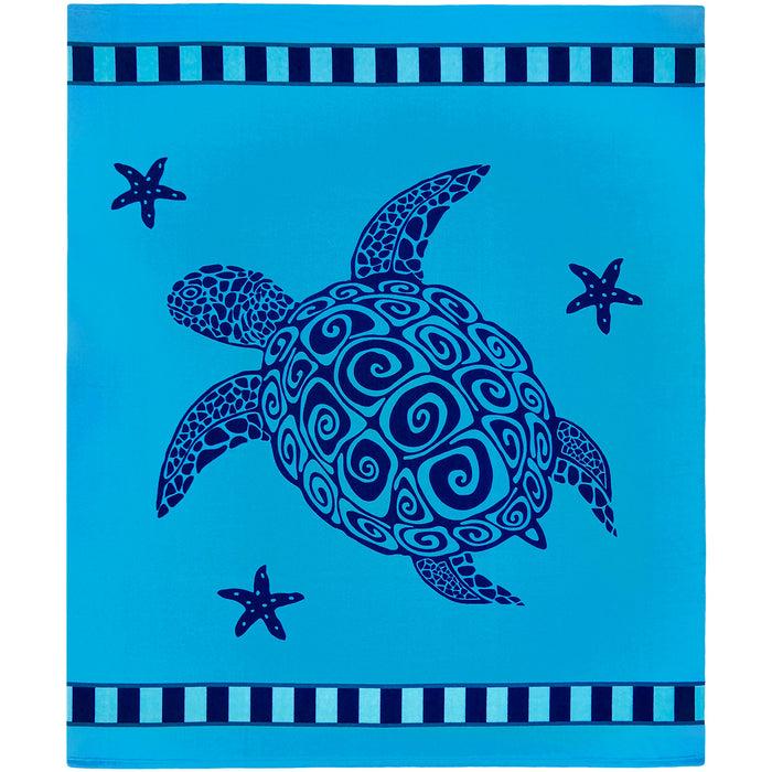 le comptoir de la plage Serviette de plage XL microfibre Bleu 140x170 220g/m² - Galapagos