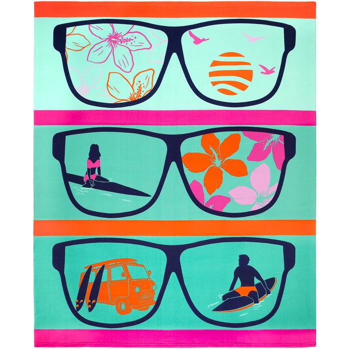 le comptoir de la plage Serviette de plage XL microfibre Bleu 140x170 220g/m² - Manilva