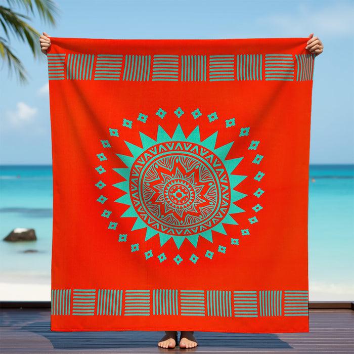 Le Comptoir De La Plage Serviette De Plage XL Microfibre Orange 140x170 220g/m² - Solari