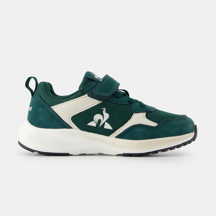 le coq sportif CHAUSSURES ENFANT Chaussures à scratch vertes et beiges R500 enfant