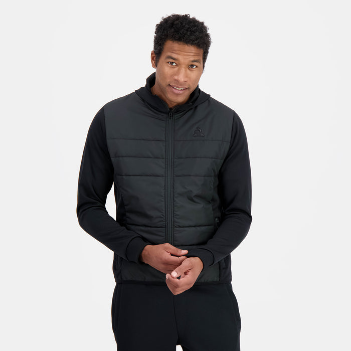 le coq sportif Ton sur tonSweat zippé à capuche hybride déperlant Homme