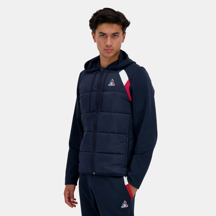 le coq sportif Tricolore Sweat zippé à capuche Homme