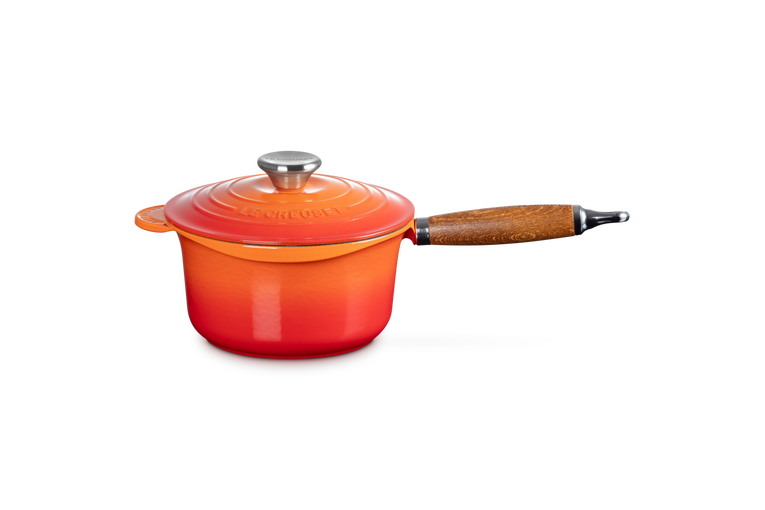 le creuset Casserole en fonte émaillée avec manche en bois