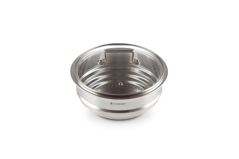 Le Creuset Cuit-vapeur Adaptable Inox Classique Avec Couvercle En Verre