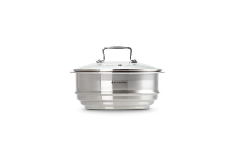 Le Creuset Cuit-vapeur Adaptable Inox Classique Avec Couvercle En Verre