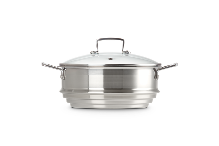 Le Creuset Grand Cuit-vapeur Adaptable Inox Classique Avec Couvercle En Verre