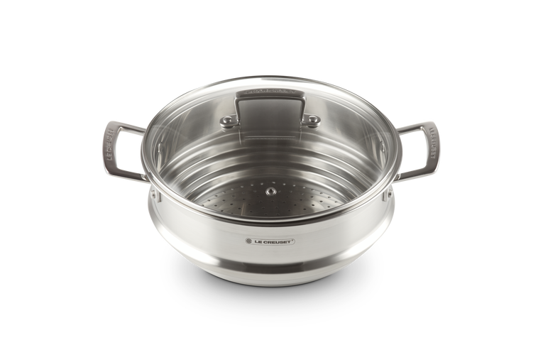 Le Creuset Grand Cuit-vapeur Adaptable Inox Classique Avec Couvercle En Verre