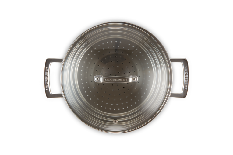Le Creuset Grand Cuit-vapeur Adaptable Inox Classique Avec Couvercle En Verre