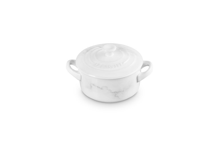 Le Creuset Mini-cocotte En Céramique Marbre Blanc