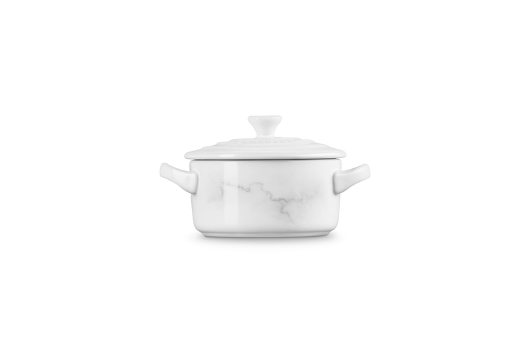 Le Creuset Mini-cocotte En Céramique Marbre Blanc