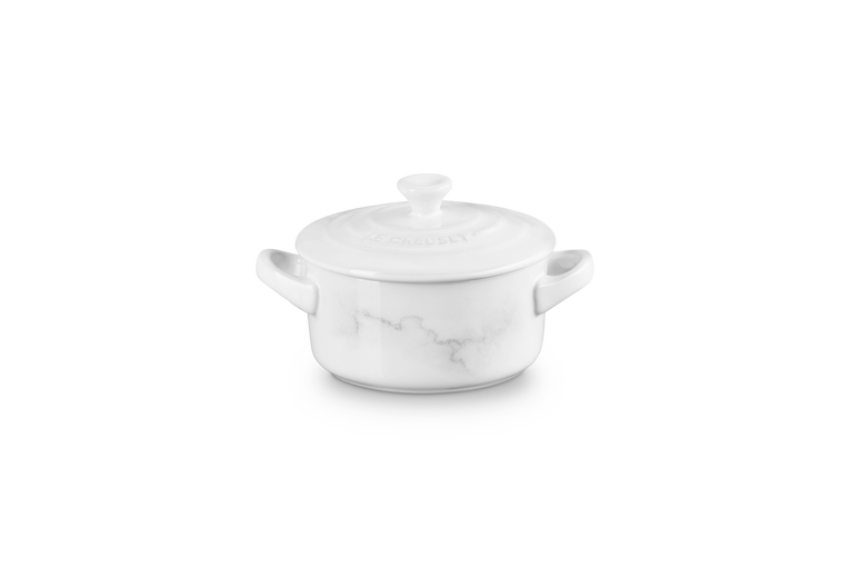 le creuset Mini-cocotte en céramique Marbre blanc