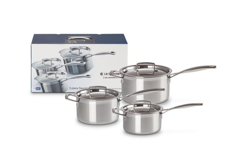 le creuset Set de 3 casseroles Inox Classique