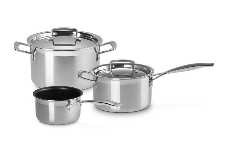 le creuset Set de 3 pièces Inox Classique