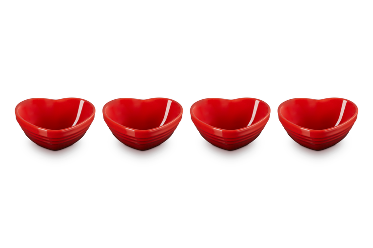 le creuset Set de 4 mini bols cœur Céramique