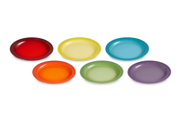 Le Creuset Set De 6 Grandes Assiettes Arc-En-Ciel