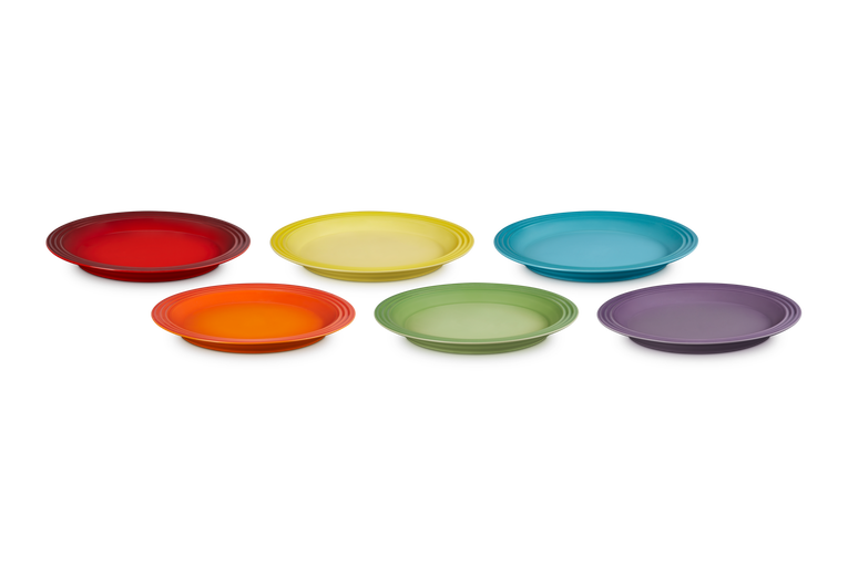 le creuset Set de 6 grandes assiettes Arc-En-Ciel